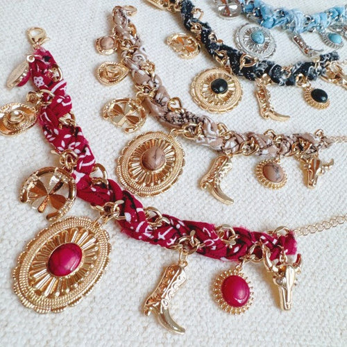 Wild West Desert Charm Scarf Bracelet