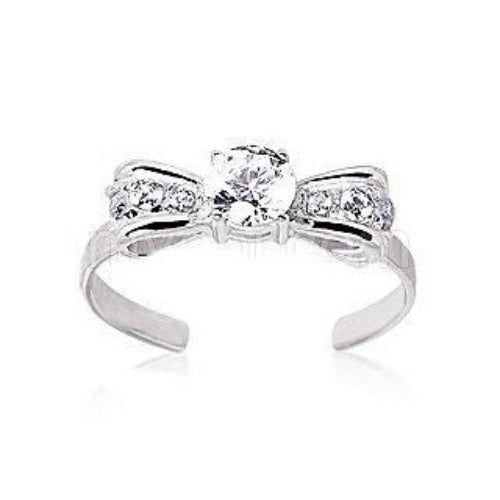 925 Sterling Silver Bow Tie Toe Ring - TRV001