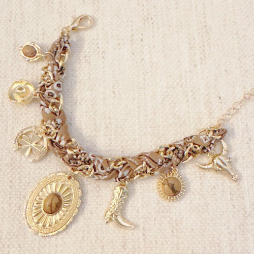 Wild West Desert Charm Scarf Bracelet