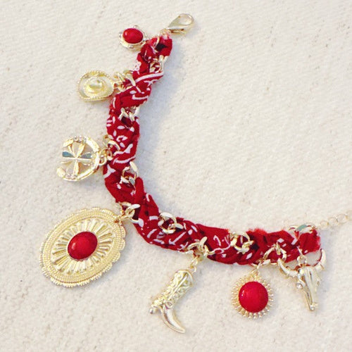 Wild West Desert Charm Scarf Bracelet