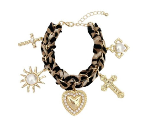 Divine Heart Charm Scarf Bracelet