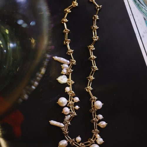 Seafoam Baroque Pearl Necklace