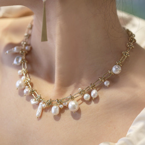Seafoam Baroque Pearl Necklace